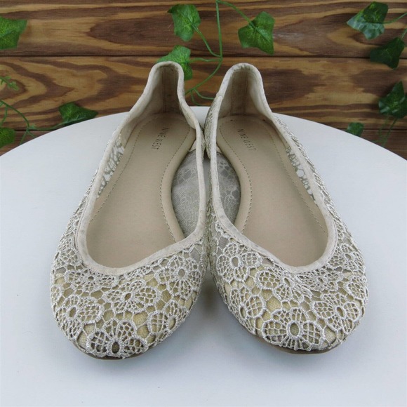 Nine West Size 8.5 Ballet Shoes Beige Fabric Women M‎ Lucyol1 - Picture 3 of 10